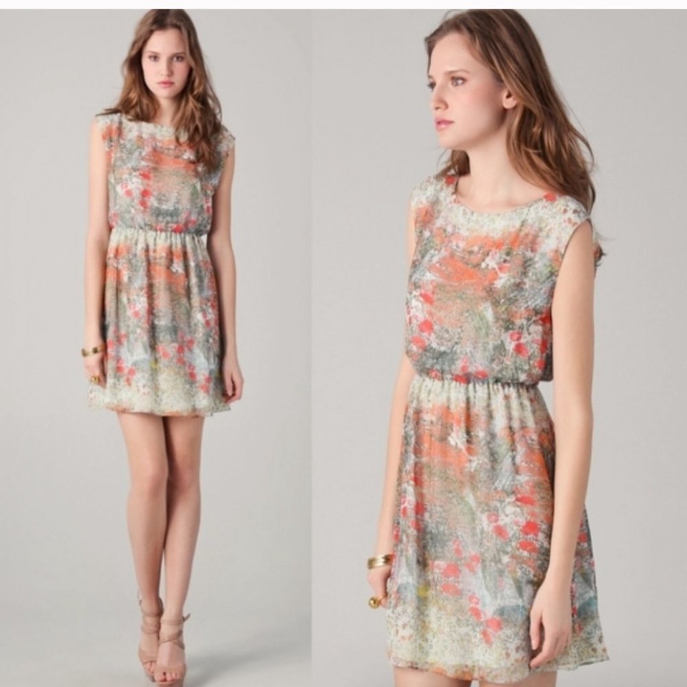 Alice + Olivia Silk Watercolor Dress